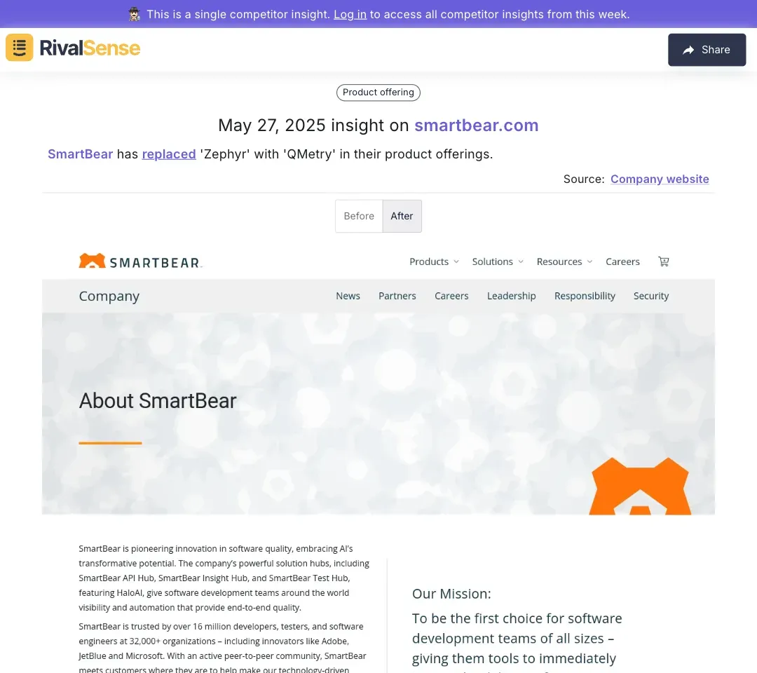SmartBear Product Shift