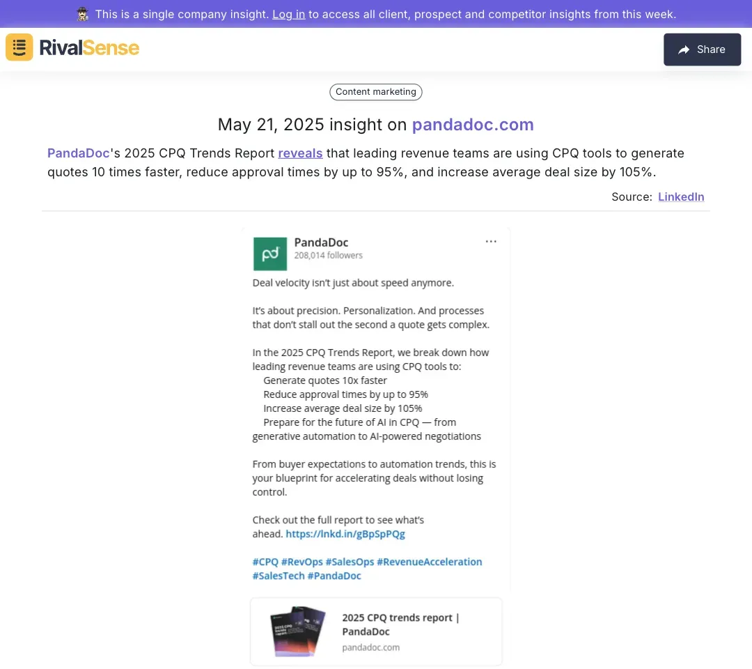 PandaDoc CPQ Report