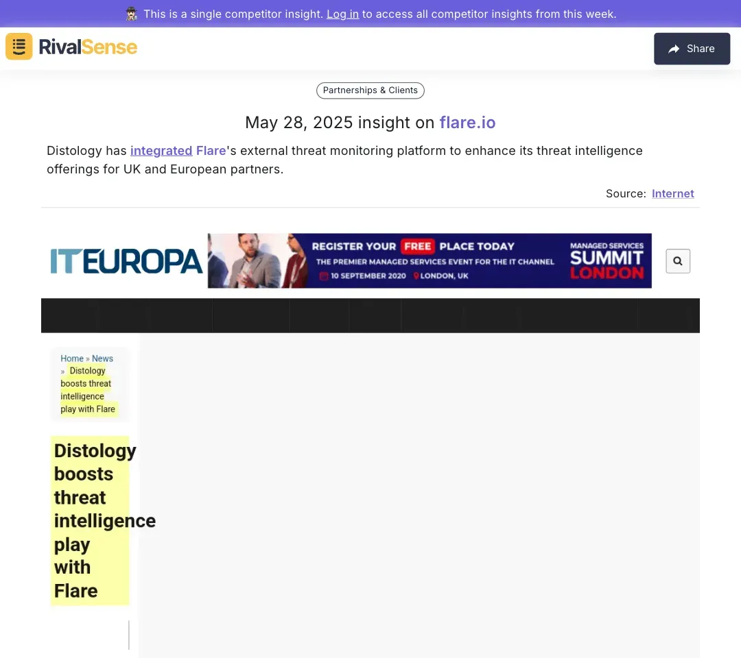 Distology Integrates Flare's Threat Monitoring