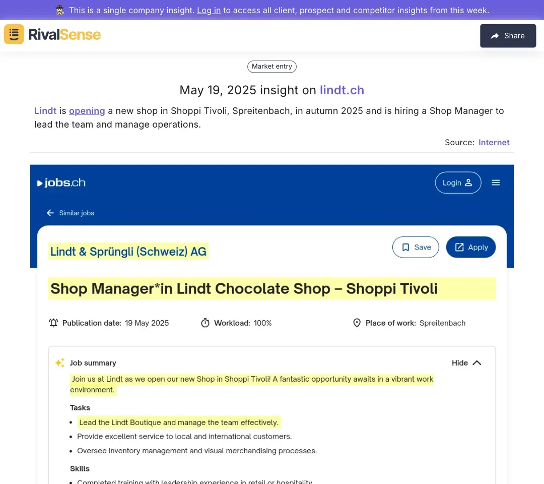 Lindt Shoppi Tivoli Shop