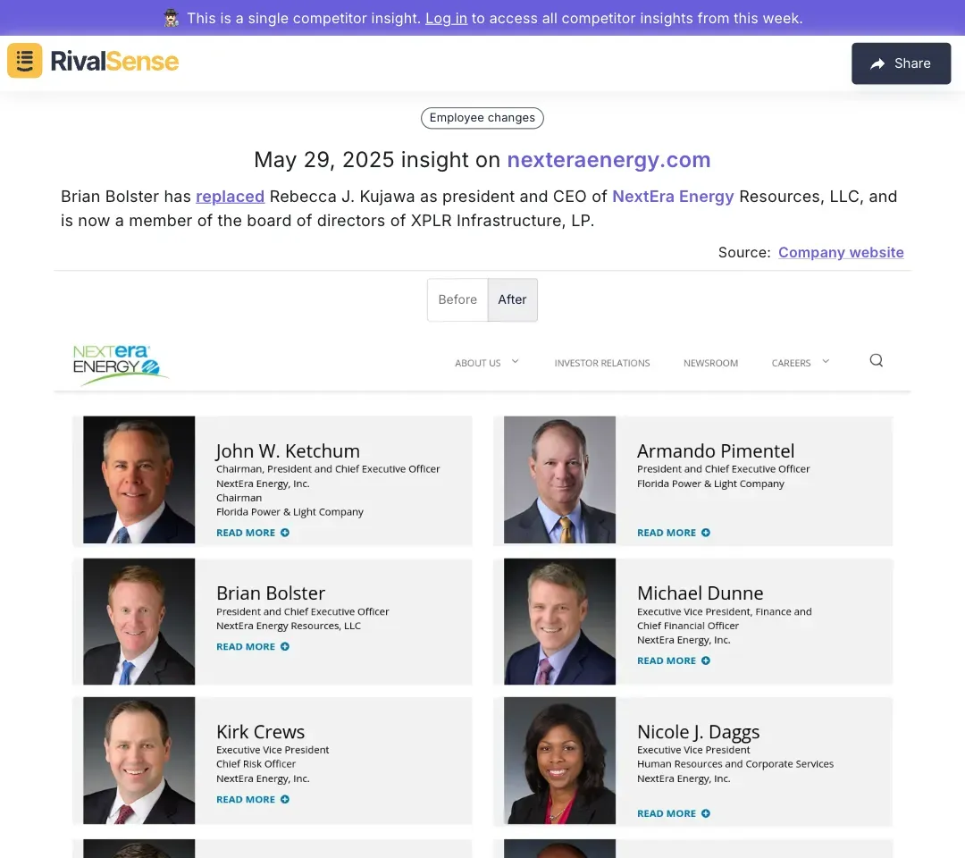 NextEra Energy leadership change