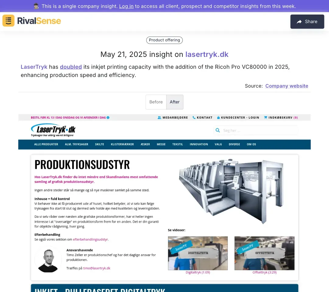 LaserTryk’s Ricoh Pro VC80000 Installation