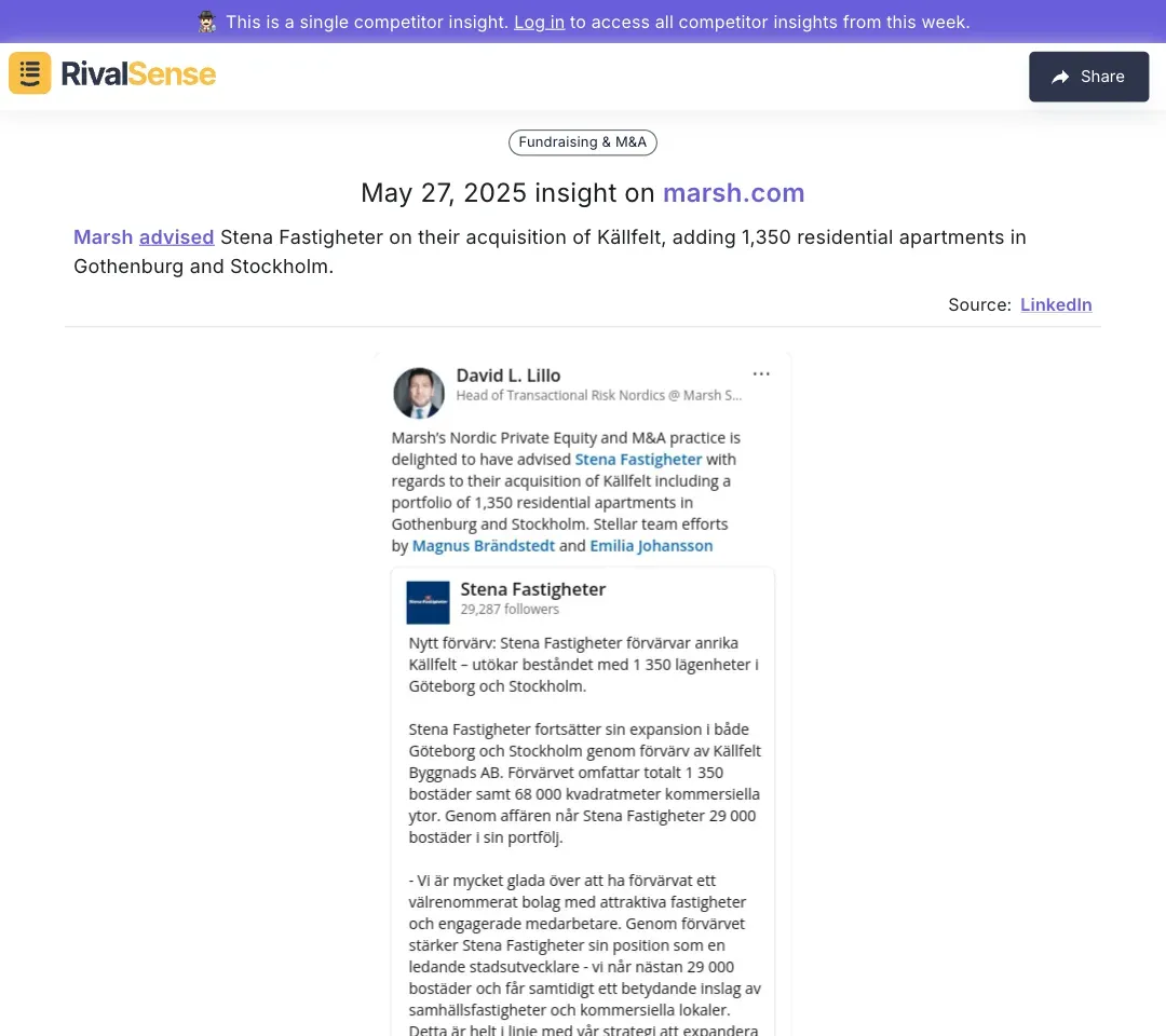 Marsh Acquisition Insight