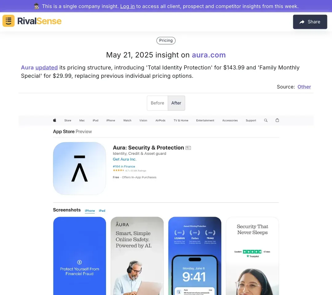 Aura Pricing Update