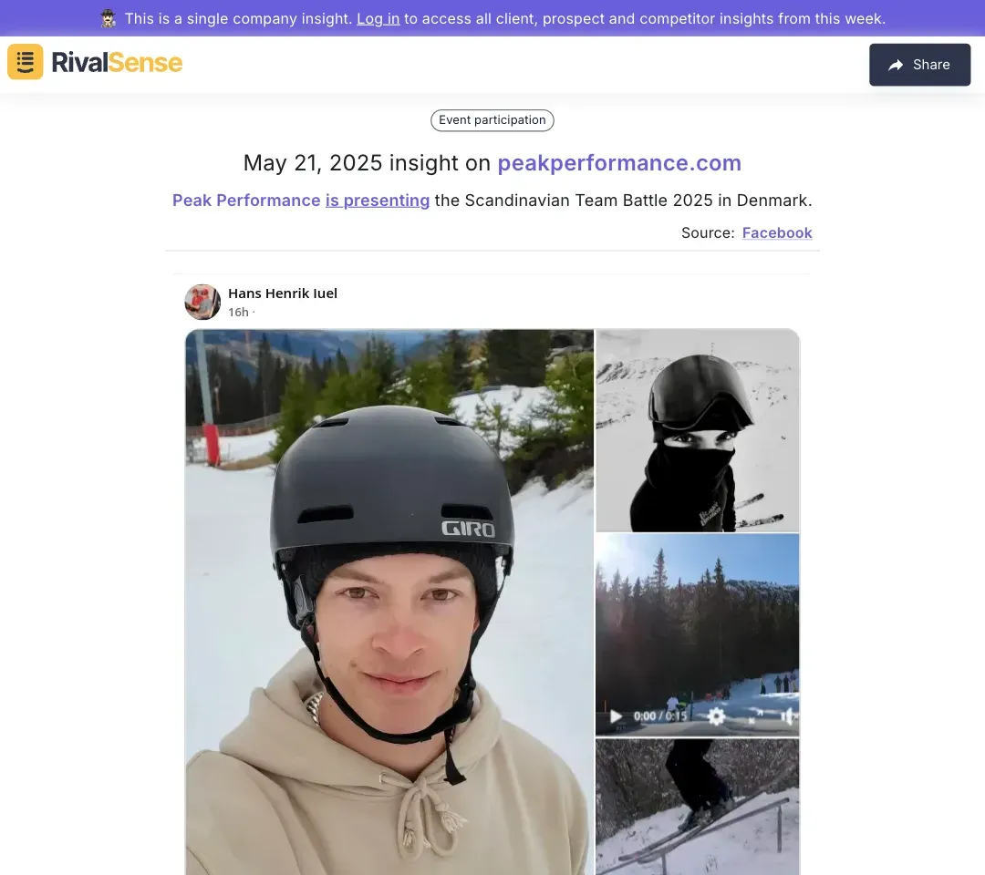 Peak Performance outdoor sports event