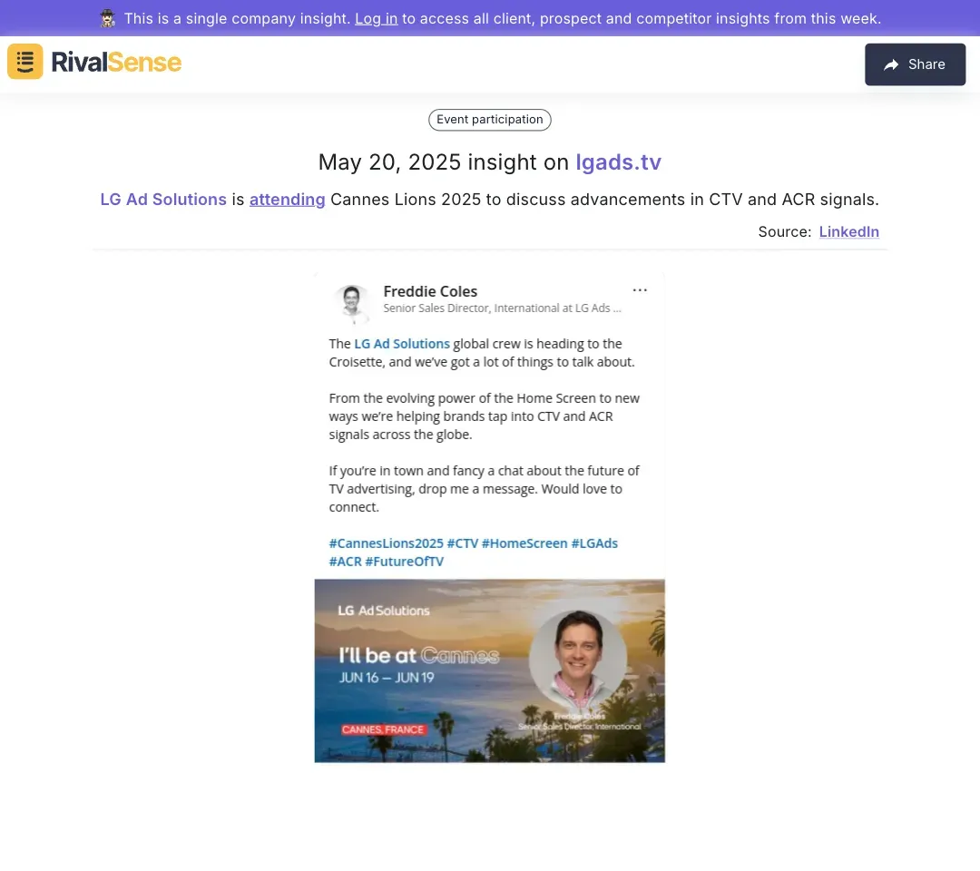 LG Ad Solutions at Cannes Lions 2025