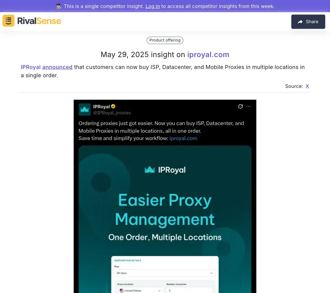 Proxy Service Update