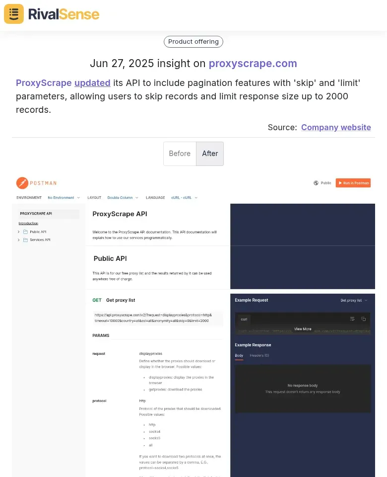 ProxyScrape API