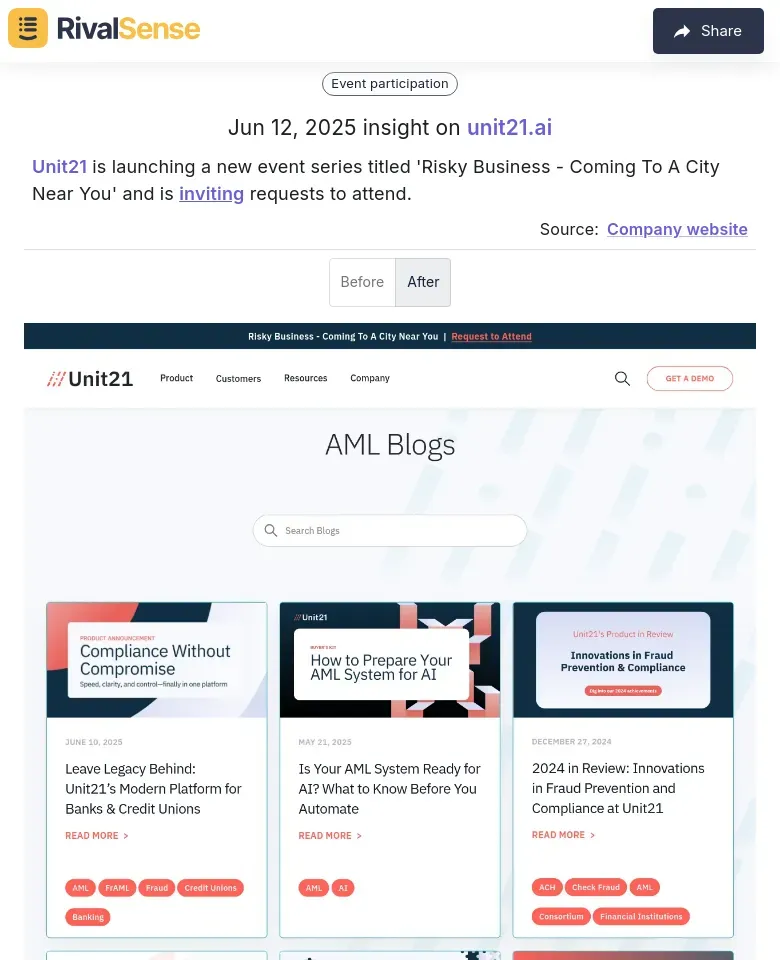 Unit21 Event Series