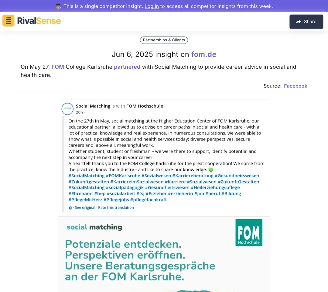 FOM College career partnership