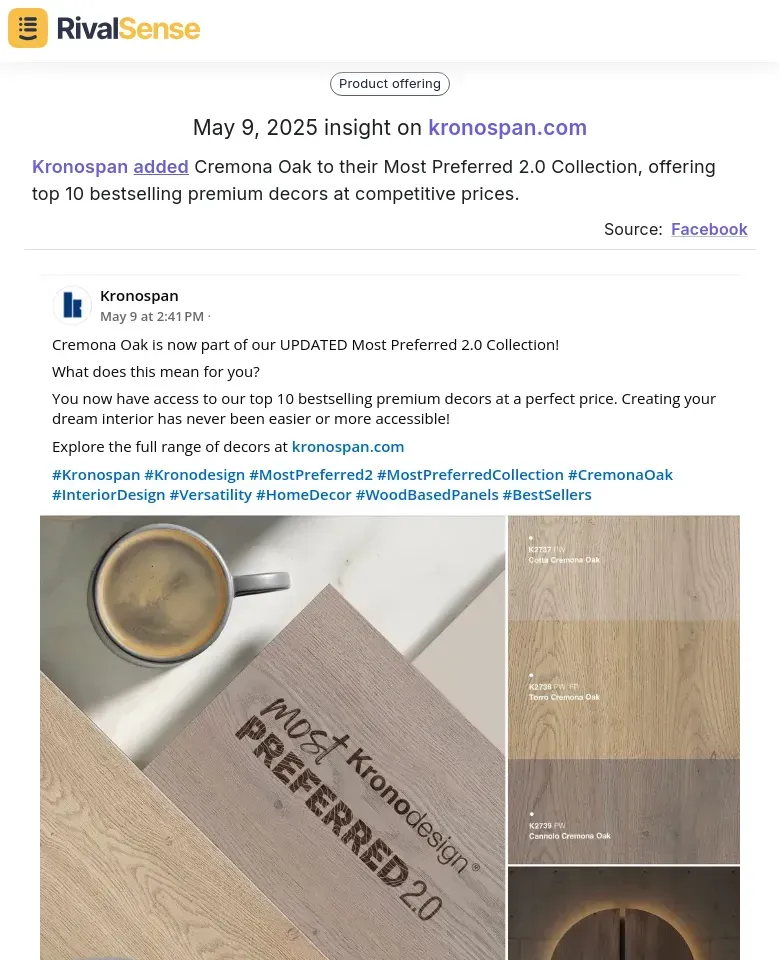 Cremona Oak Product