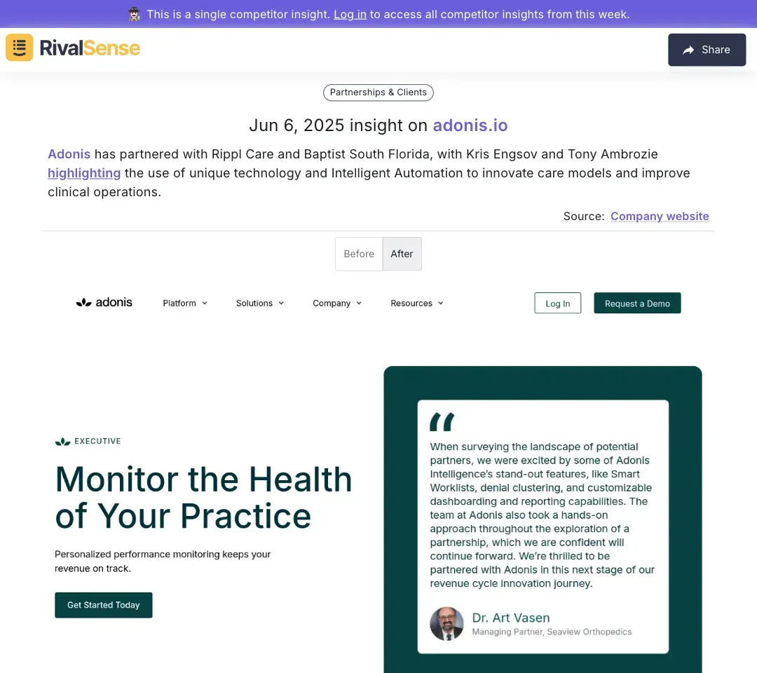 Adonis healthcare partnerships