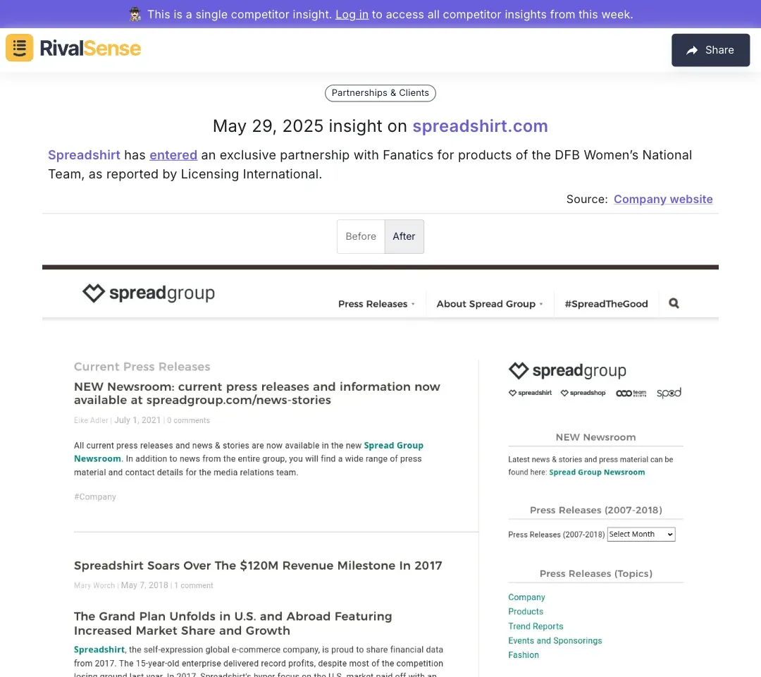 Spreadshirt-Fanatics Partnership