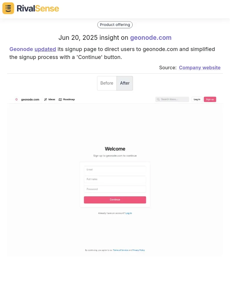 Geonode Signup Update
