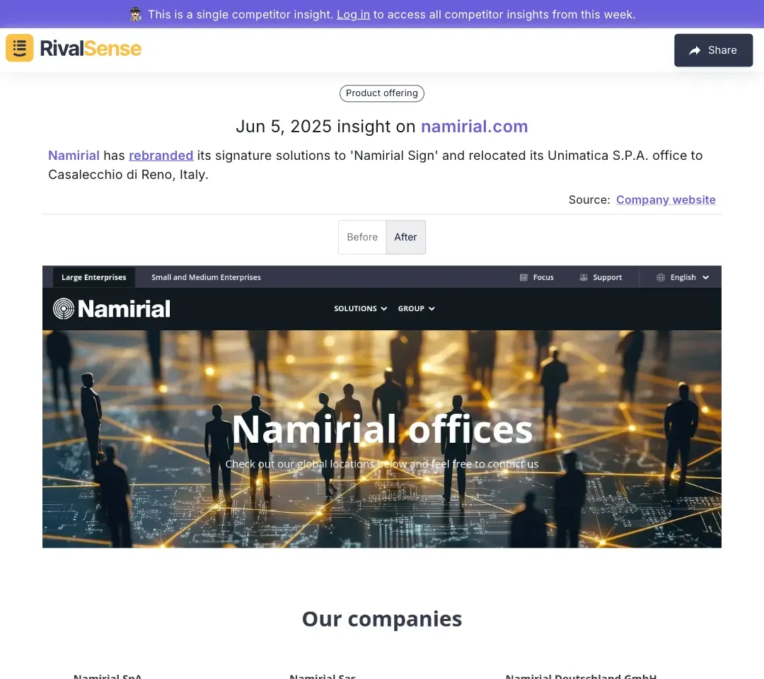 Namirial's Office Relocation in Italy