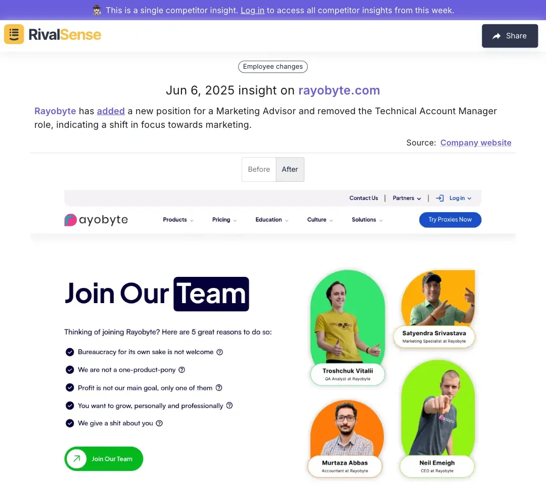 Rayobyte Job Change Visualization