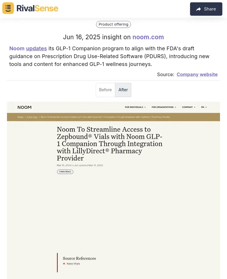 Noom's GLP-1 Companion Update