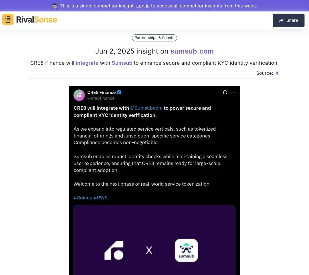 CRE8 Finance integrates with Sumsub