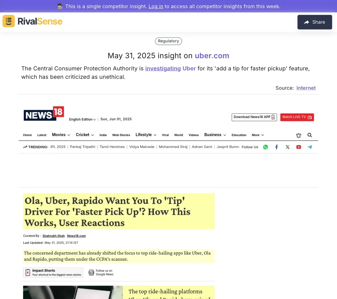 Uber Regulatory Investigation