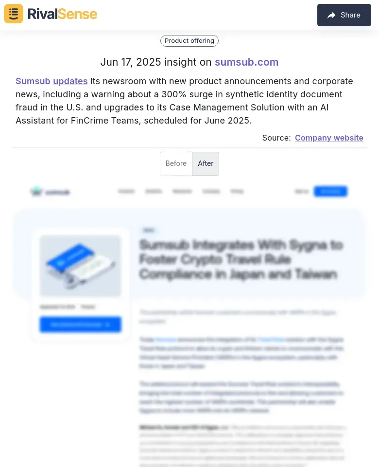Sumsub product updates