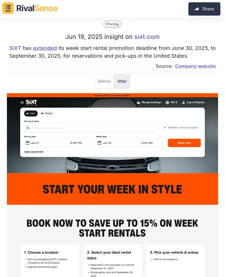 SIXT promotion extension visual