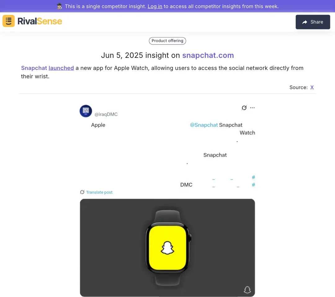 Snapchat Apple Watch App