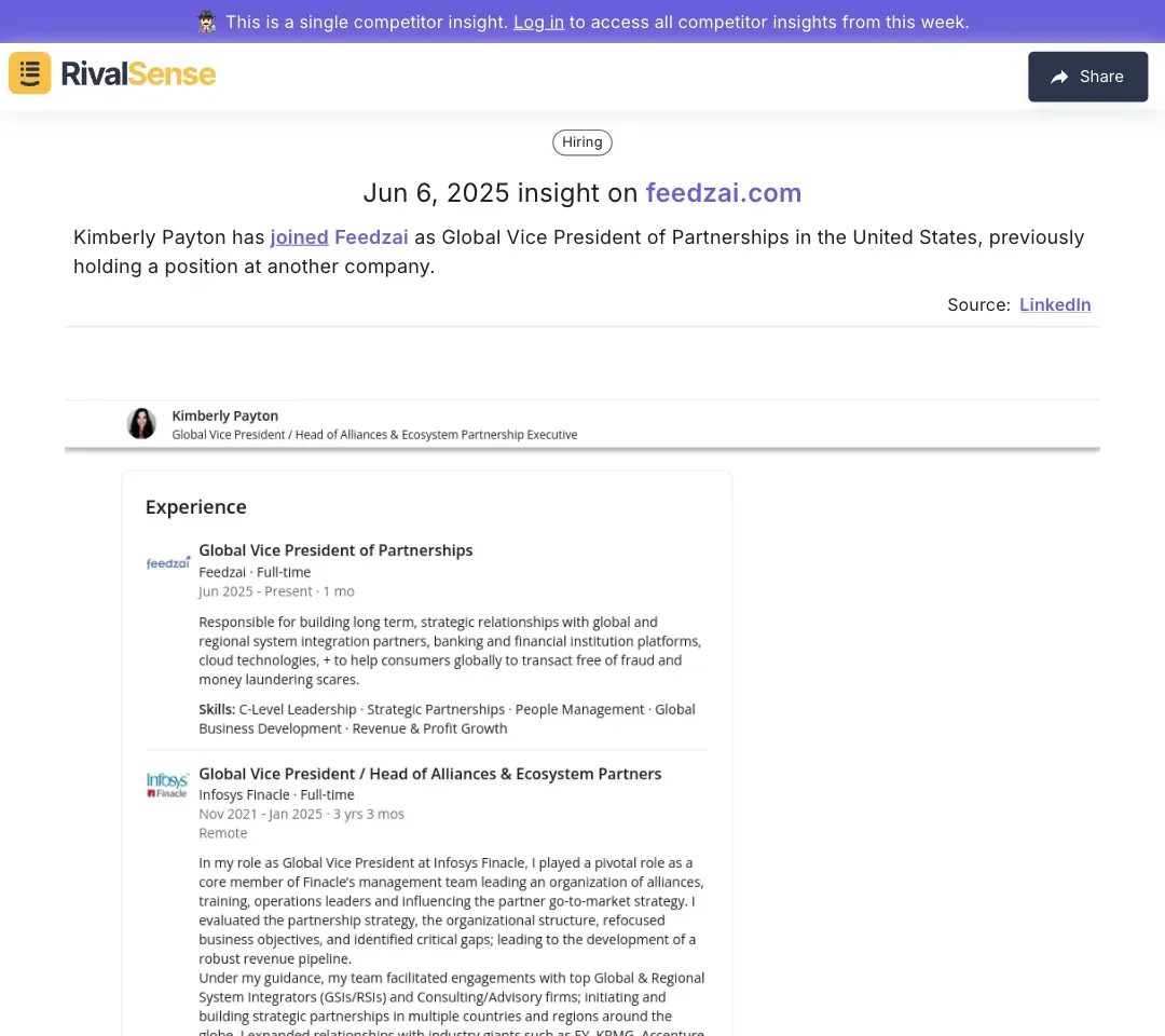 Feedzai leadership change