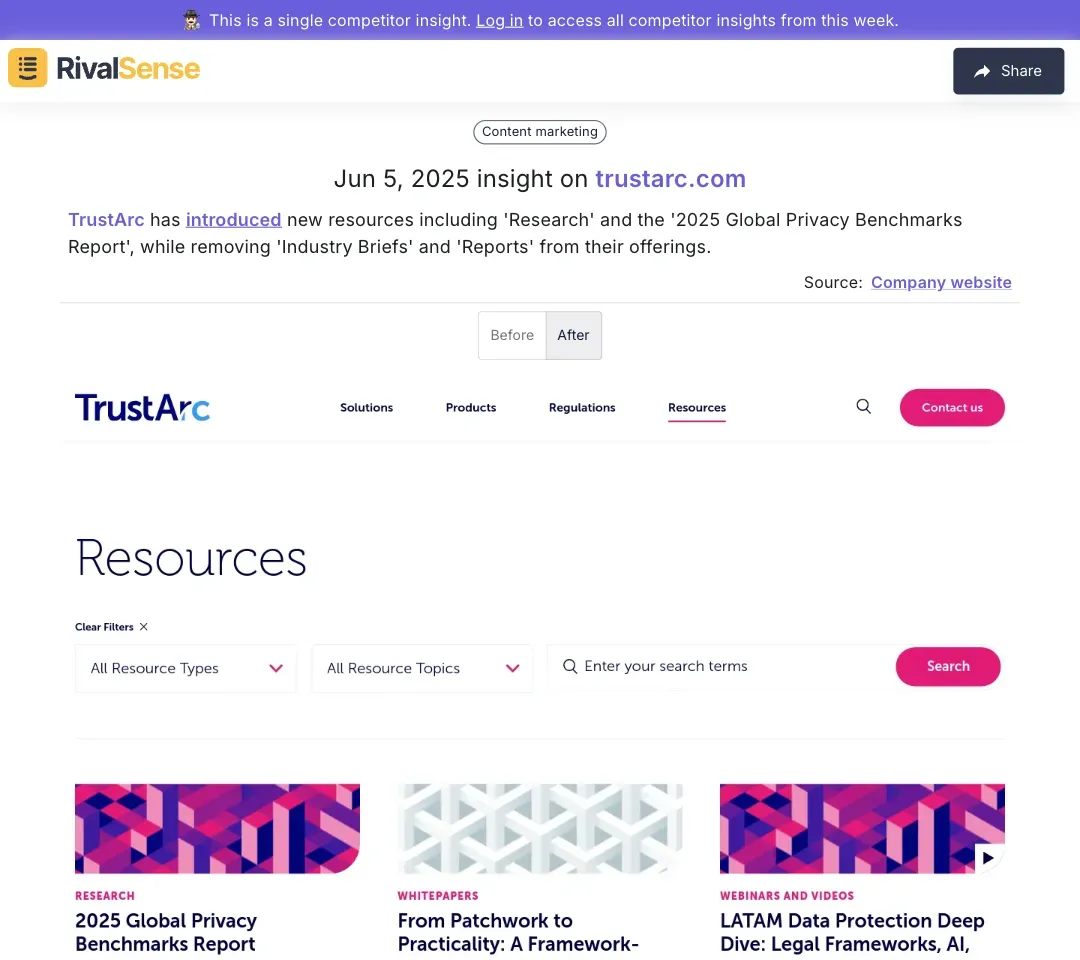 TrustArc Resource Changes