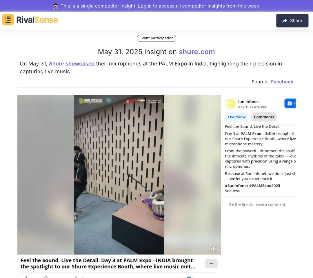 Shure PALM Expo Participation