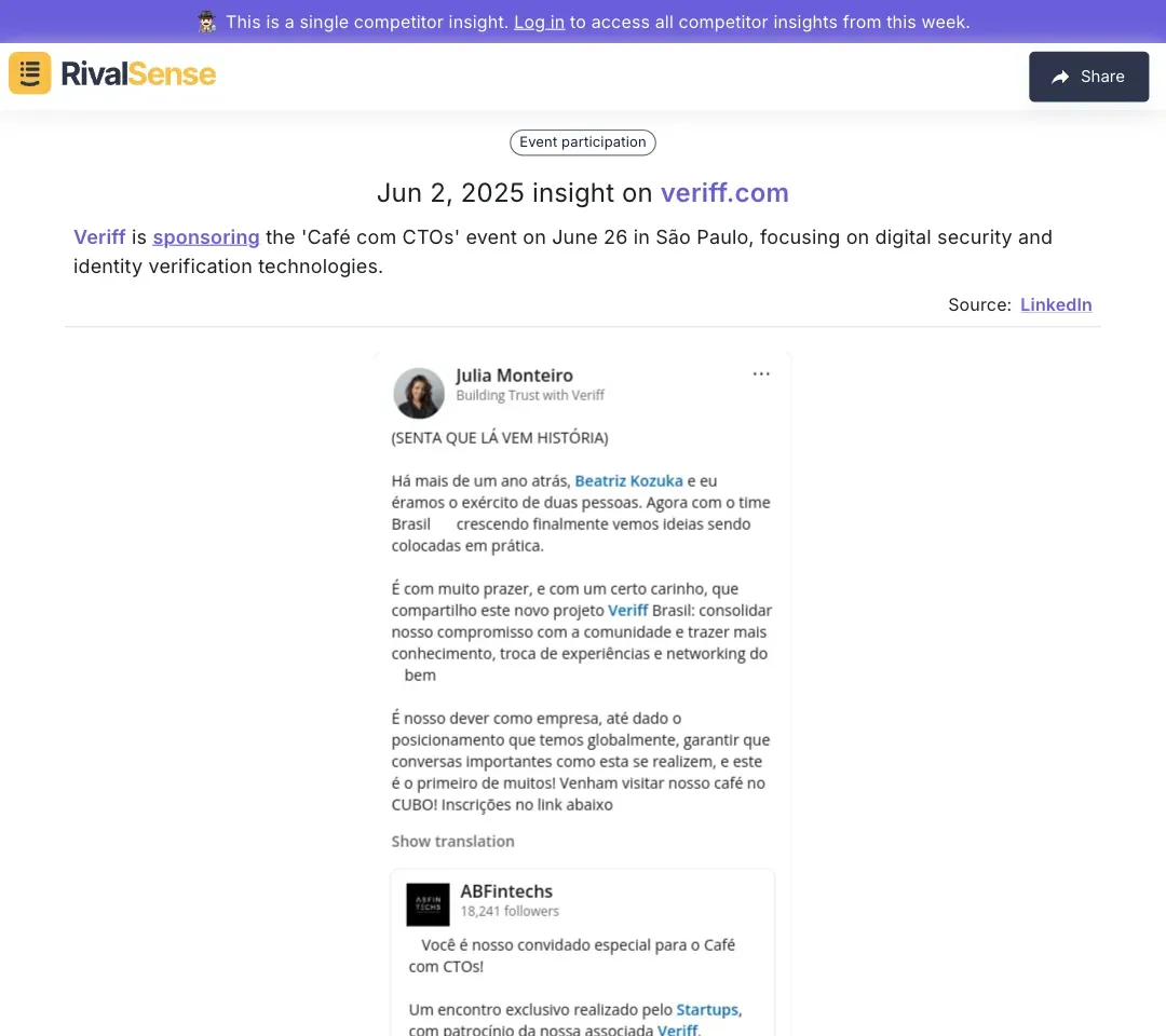 Veriff Sponsorship