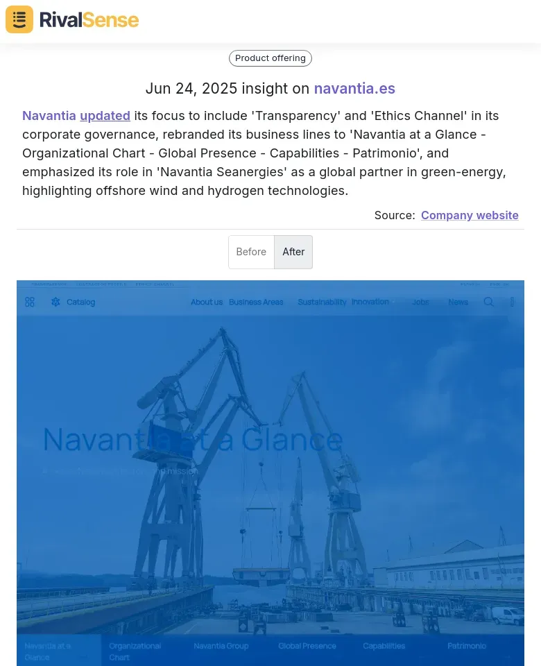 Navantia's rebranded corporate structure