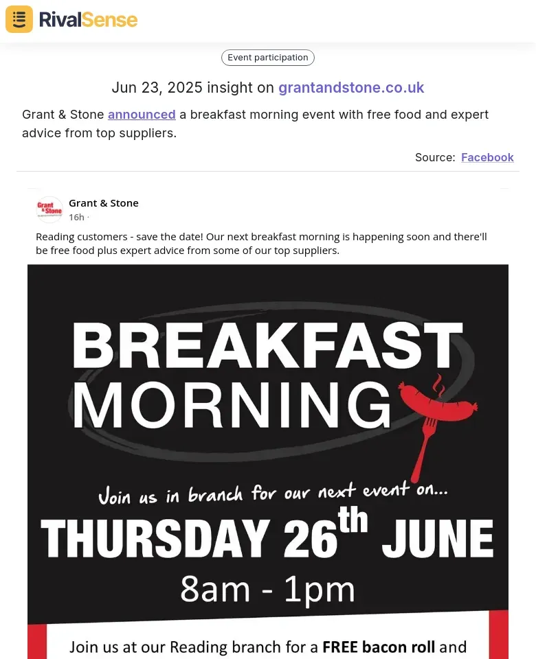 Grant & Stone Event Announcement