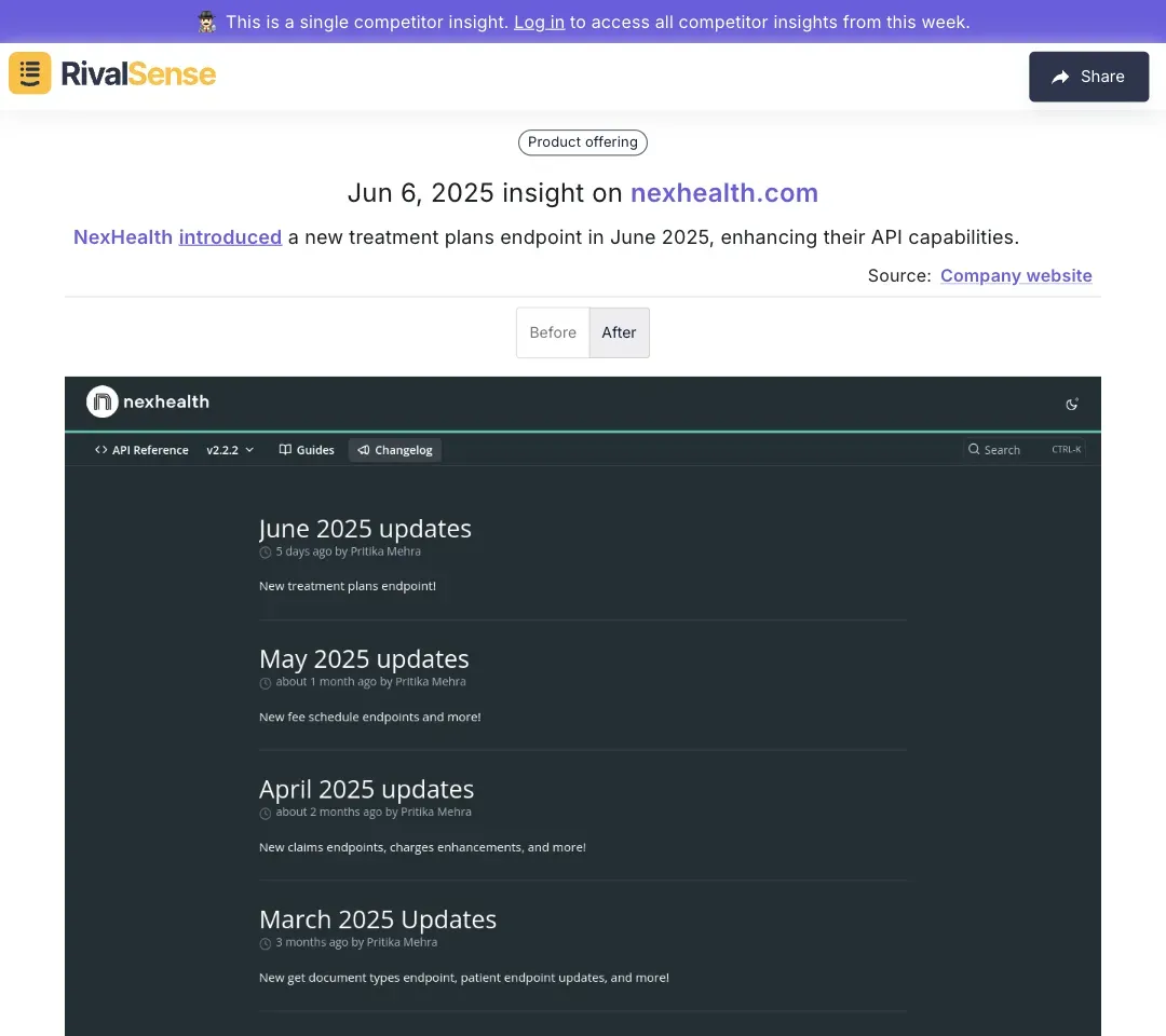 NexHealth API enhancement