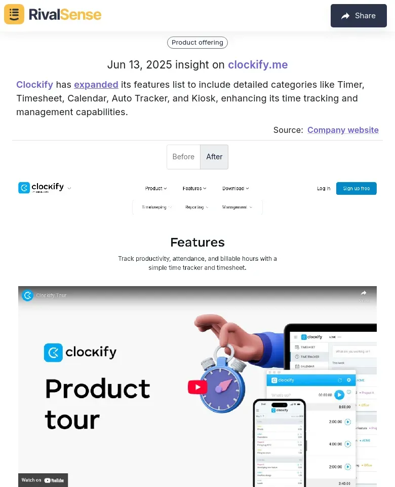 Clockify's feature expansion