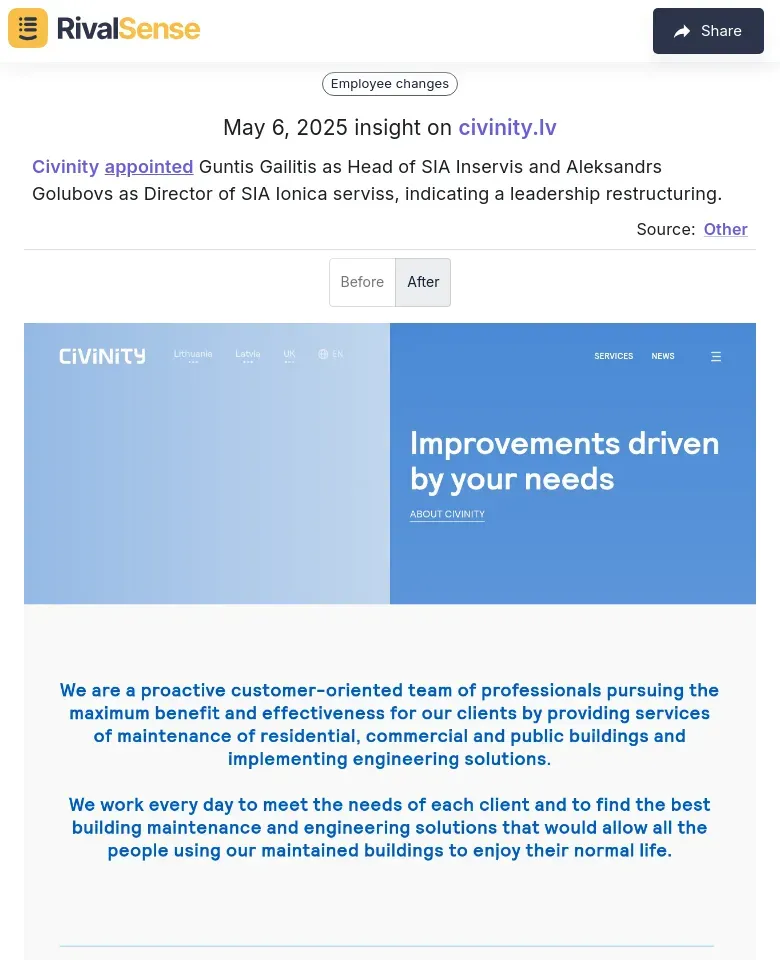 Civinity Leadership Changes