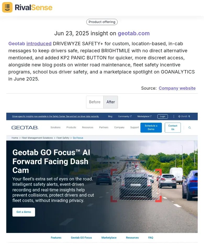 Geotab's safety features