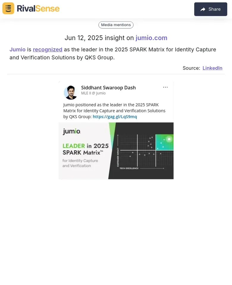 Jumio Award Recognition