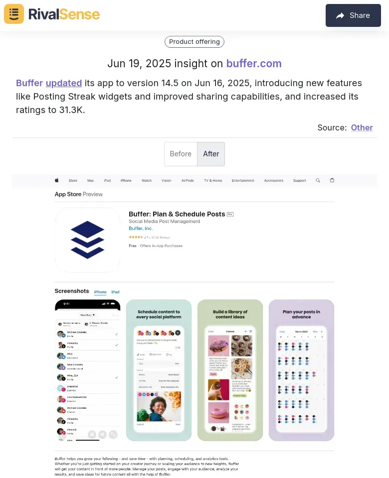 Buffer App Update