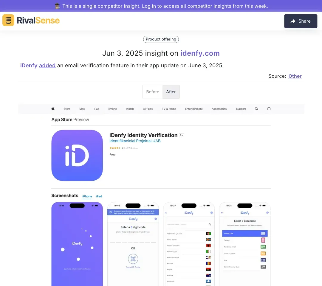 iDenfy Email Verification Feature