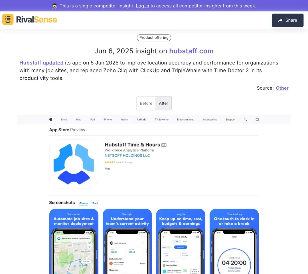 Hubstaff App Update