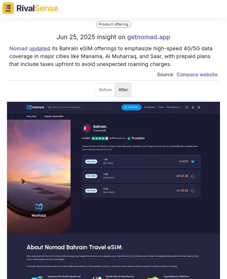 Nomad's Bahrain eSIM Coverage Update