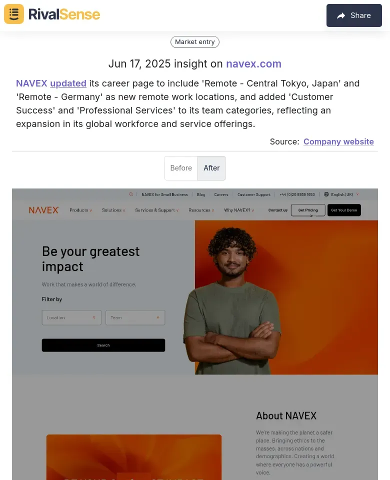 NAVEX career page update