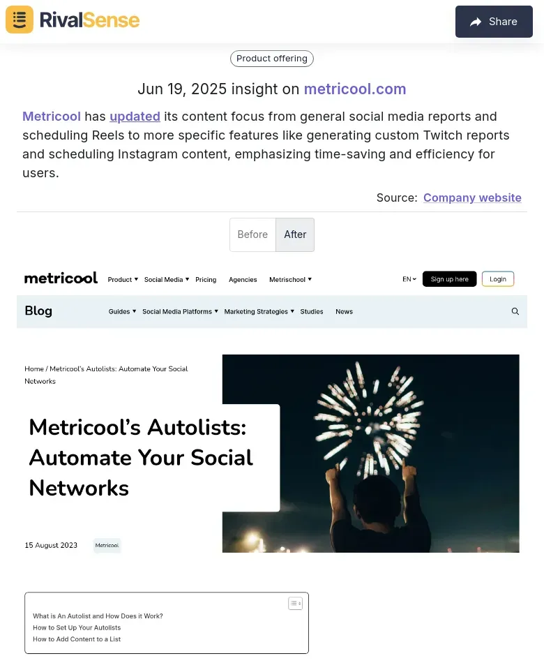 Metricool Feature Update