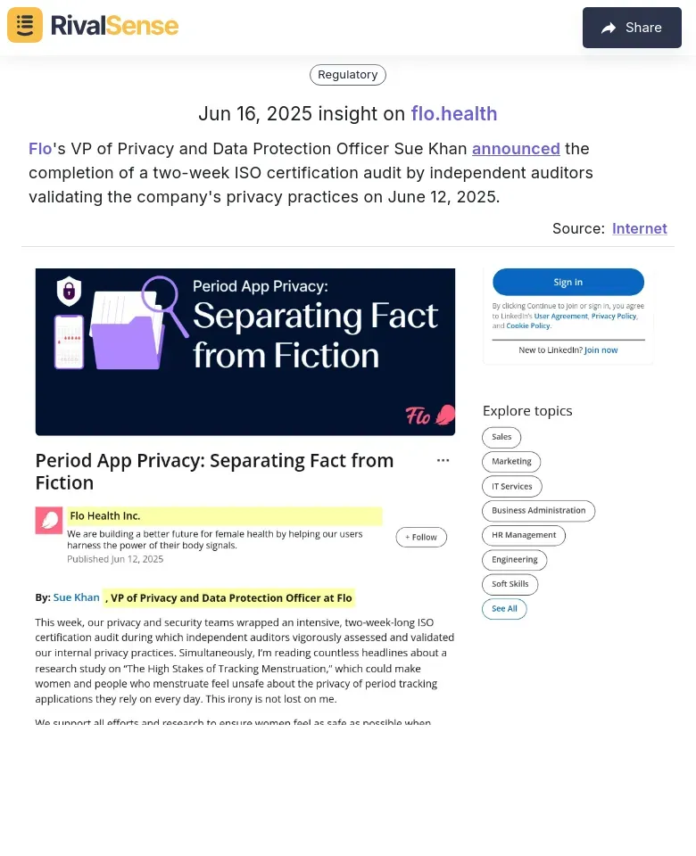 Flo's ISO Certification Audit