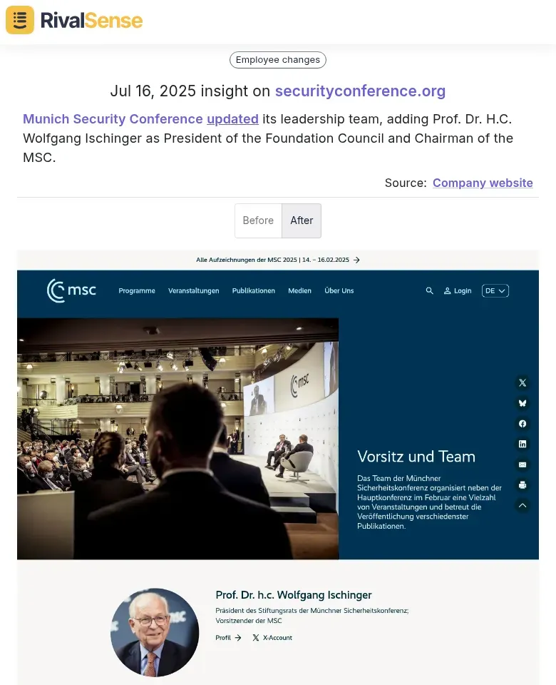 Munich Security Conference leadership update