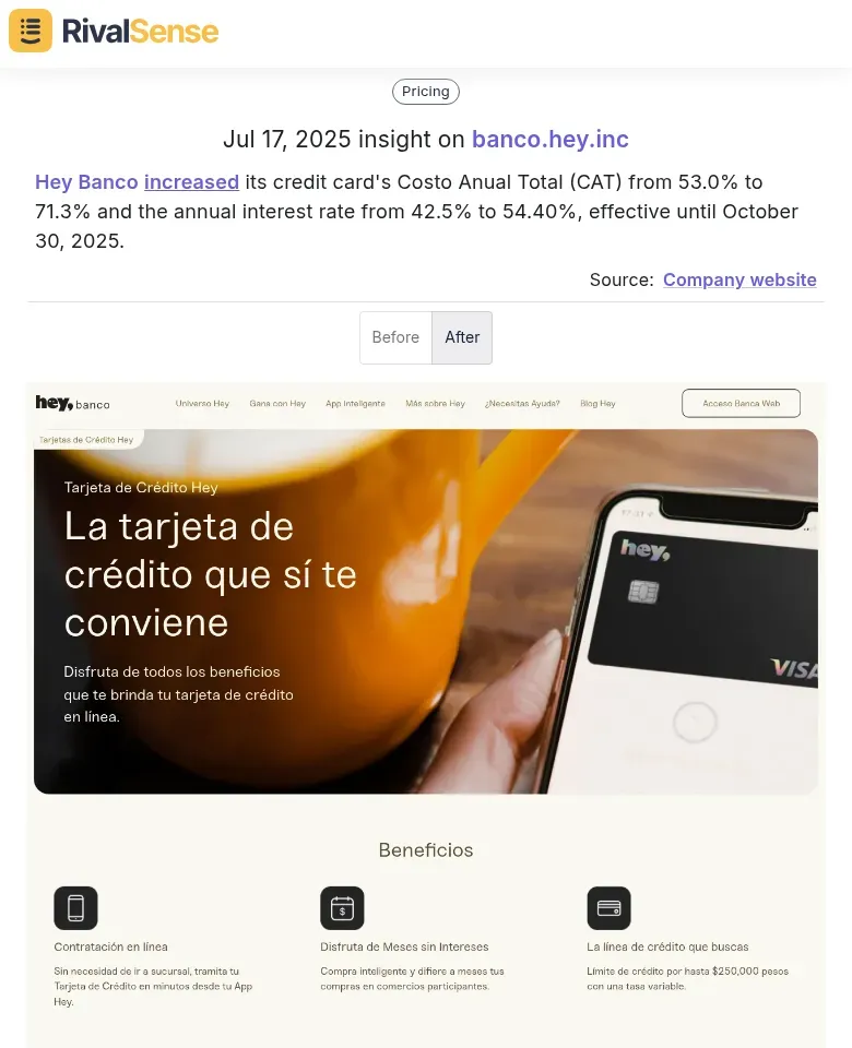 Hey Banco Rate Increase