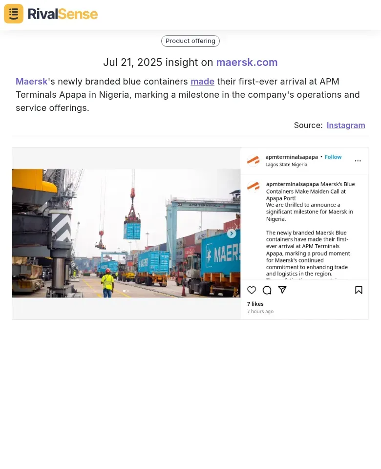 Maersk branded containers at APM Terminals Apapa