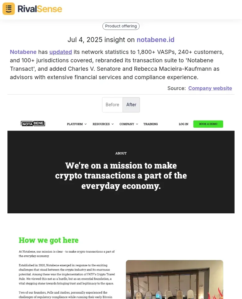 Notabene Updates