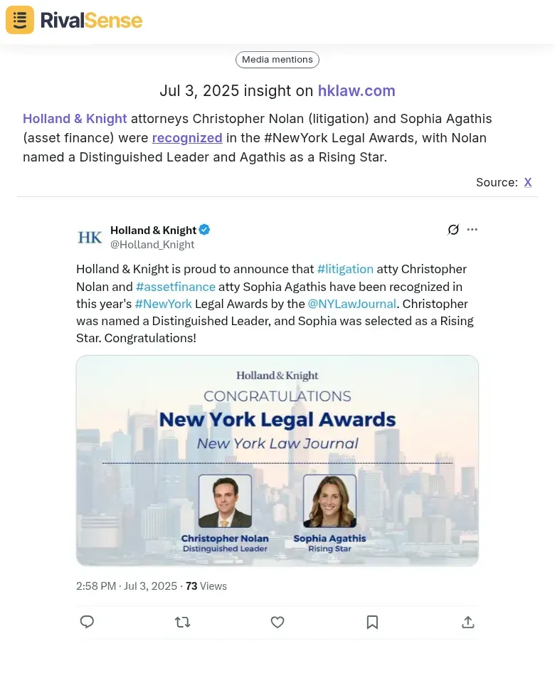 Holland & Knight awards