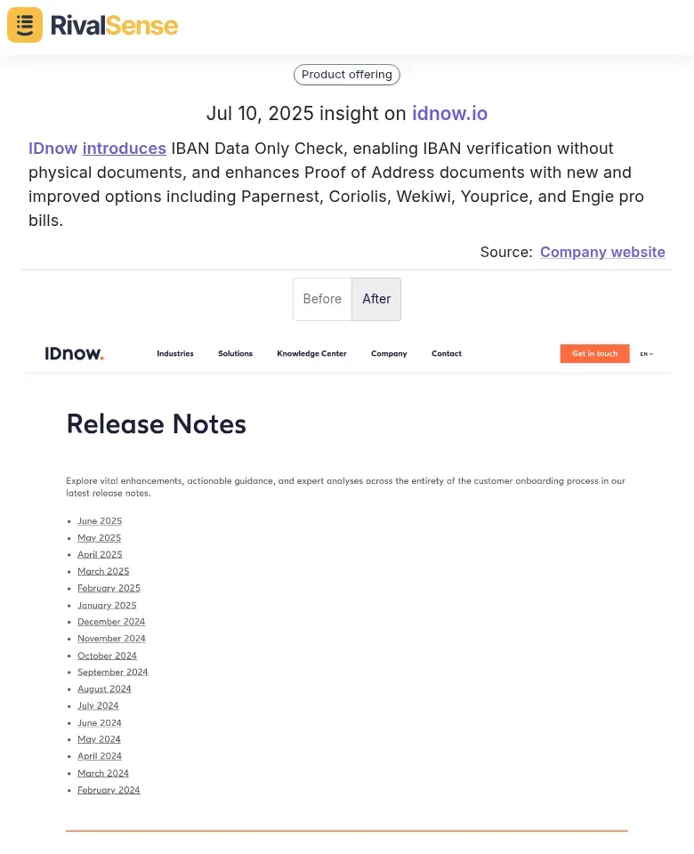 IDnow Product Update